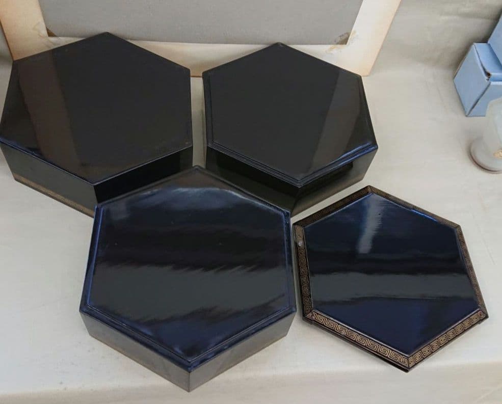 茶道具沈金六角重