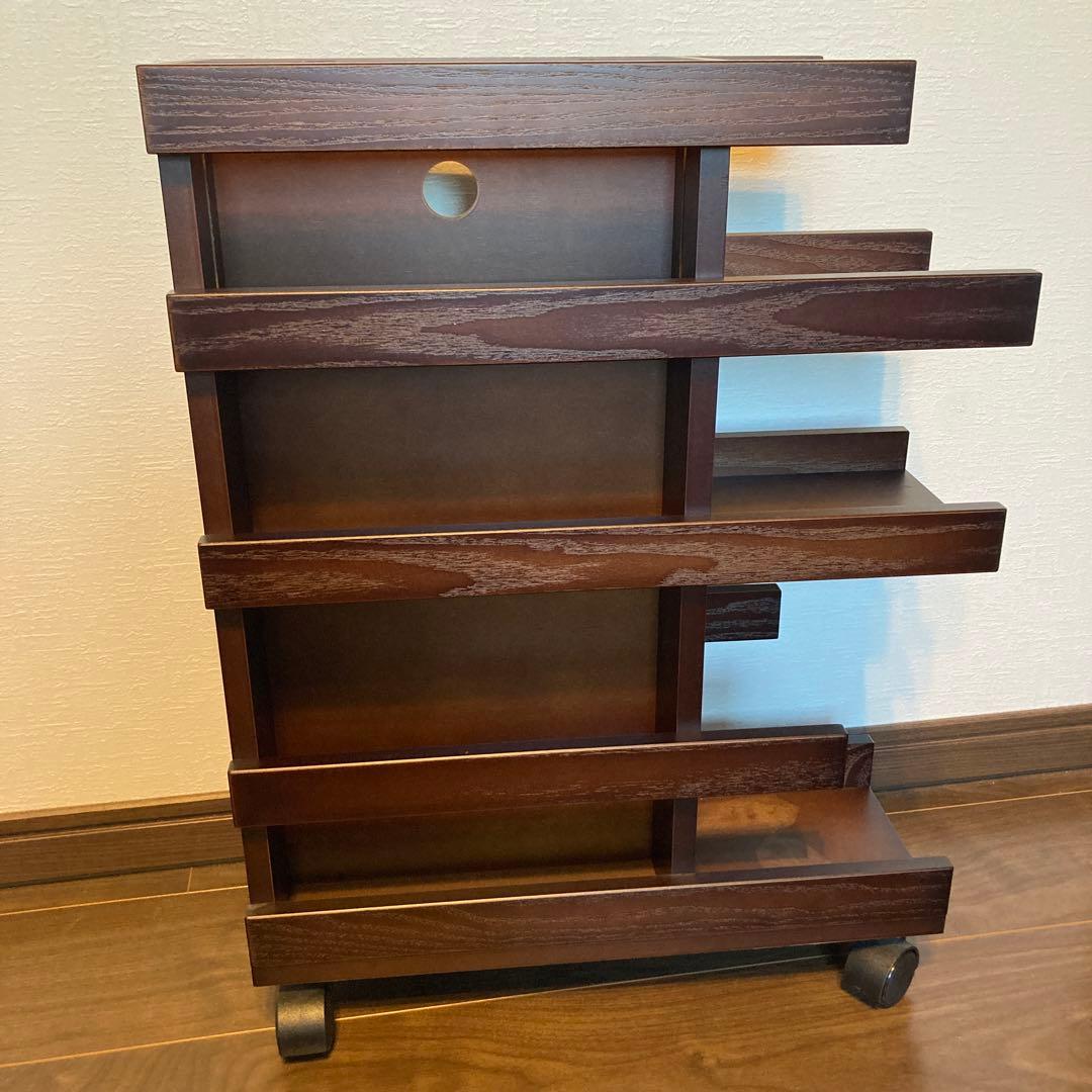 木製　スリム　収納ラック キャスター付き キッチンワゴン