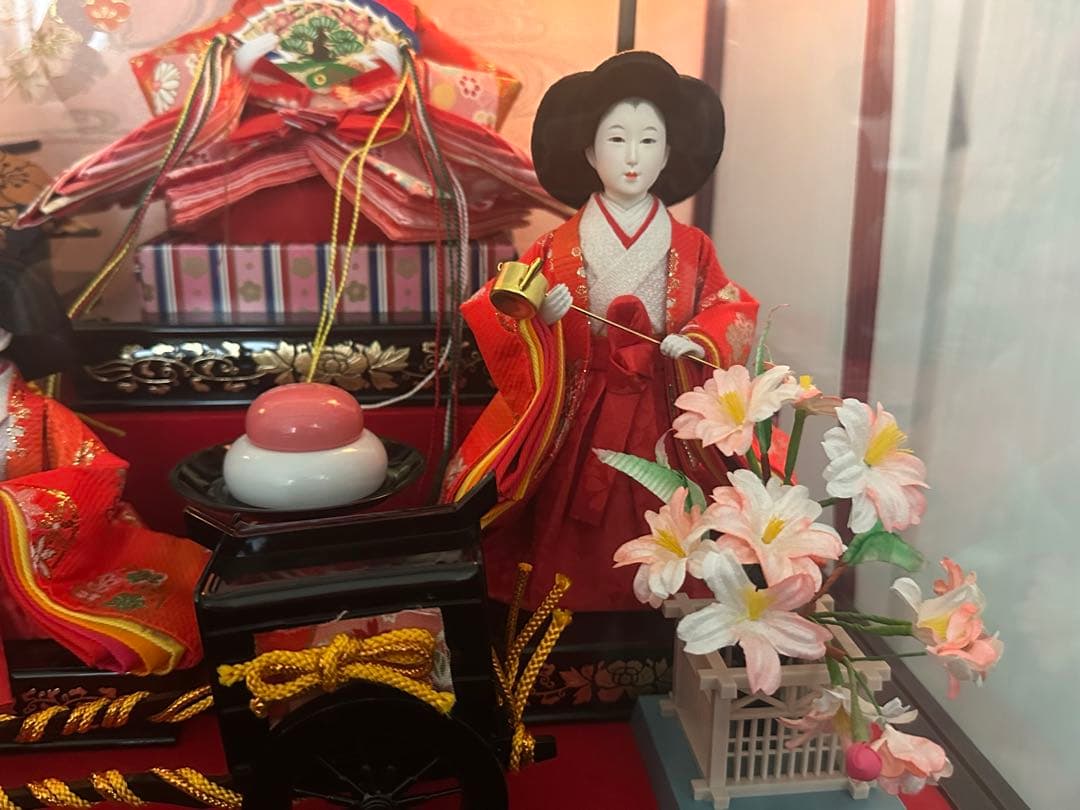 吉徳大光　雛人形　5人揃 ガラスケース