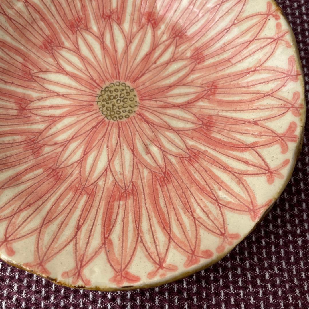 作家　陶芸家　加藤芳平　ダリア　5寸　赤　セット