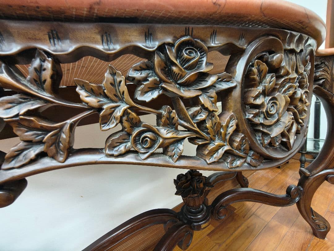 【引き取り限定】コンソール　イギリス高級家具　大理石天板　猫足　レノン家具