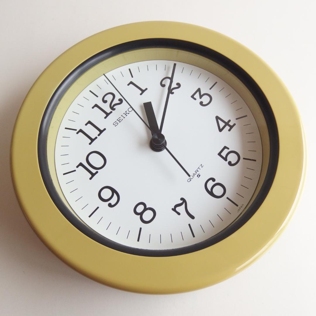 SEIKO 小さな掛け時計 オリーブ 70-80s