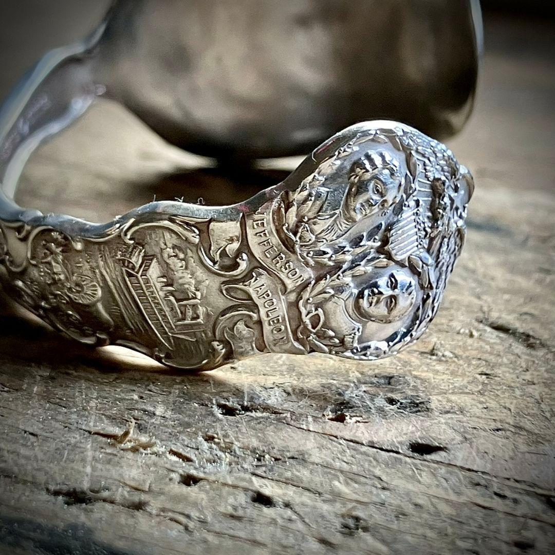 1904年　セントルイスワールドフェア　純銀製スプーンバングル