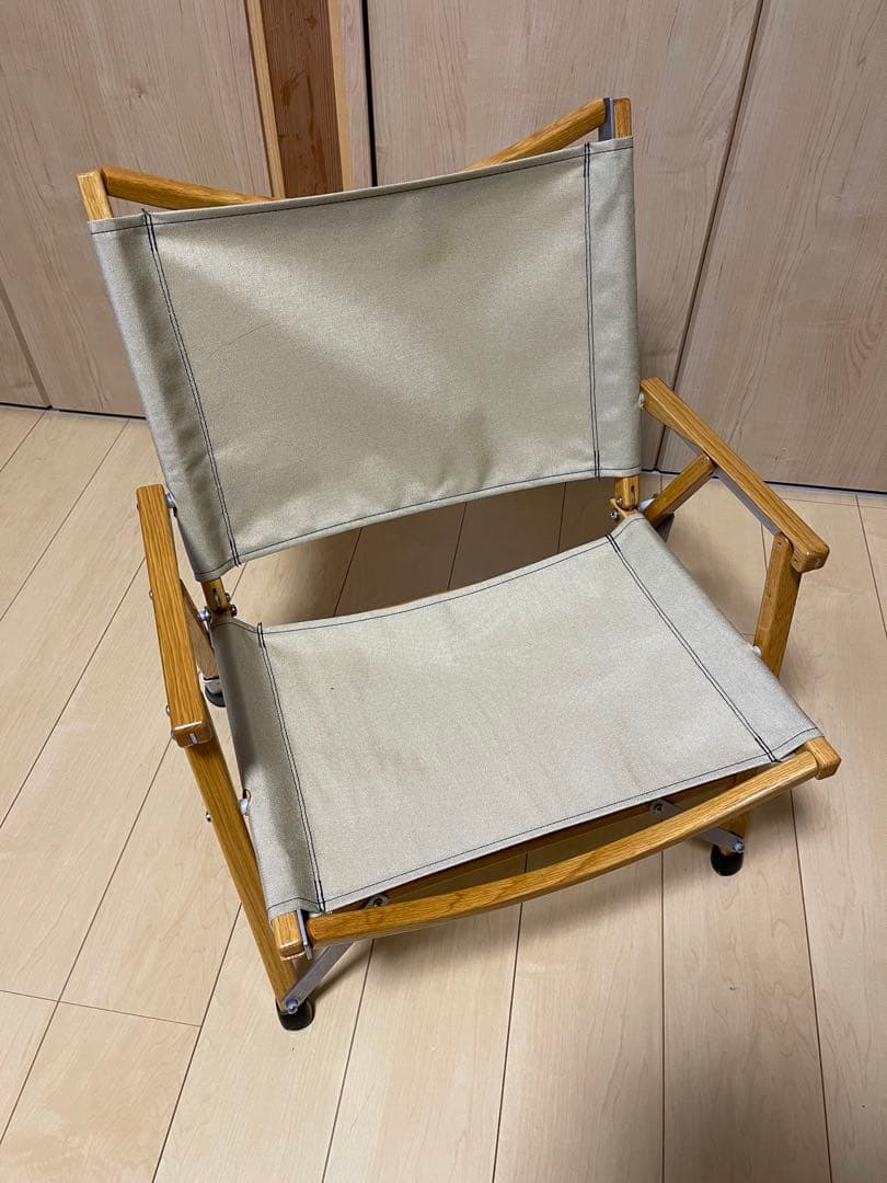 【キバヤン】カーミットチェア　レッグエクステンション　ベージュ　収納袋あり