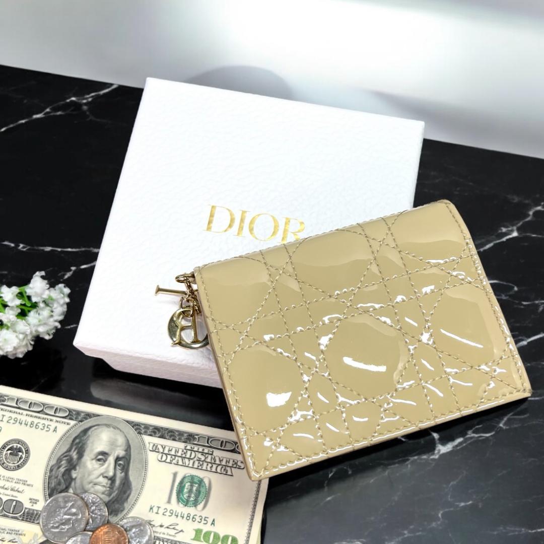 ✨正規品＆極美品‼️✨ レディ ディオール コンパクト カナージュ 二つ折り財布