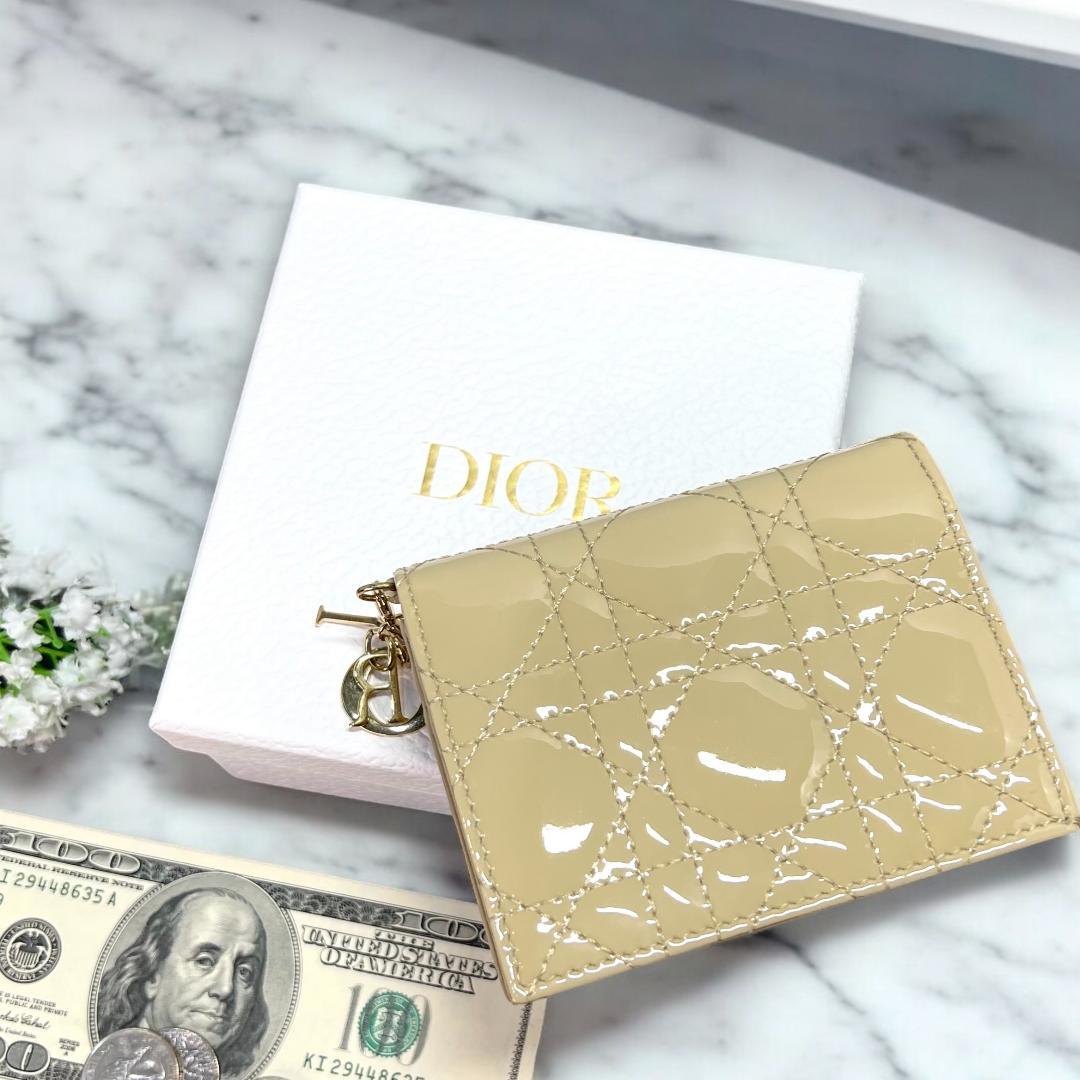 ✨正規品＆極美品‼️✨ レディ ディオール コンパクト カナージュ 二つ折り財布