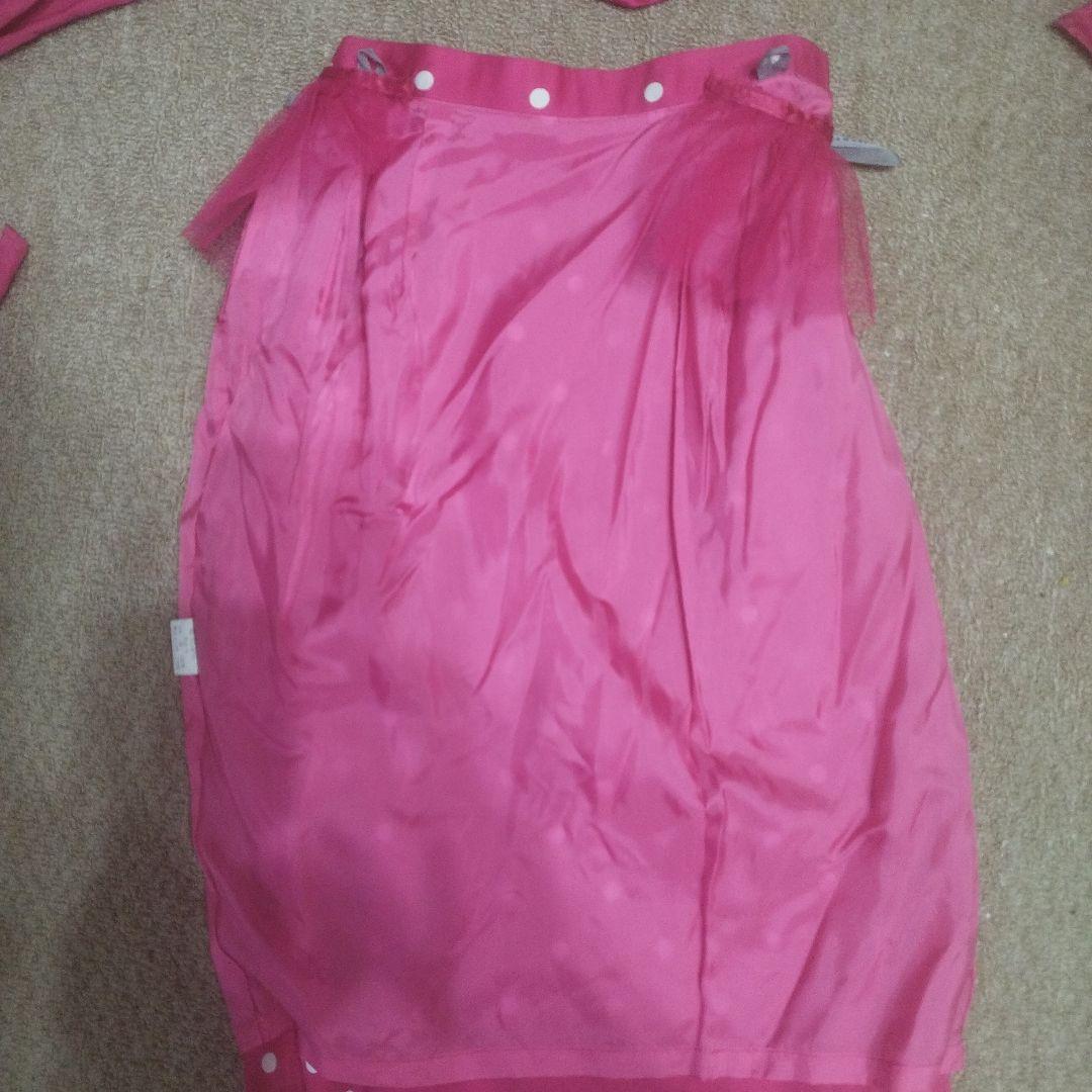 昭和レトロピンク水玉模様白襟付きスーツ