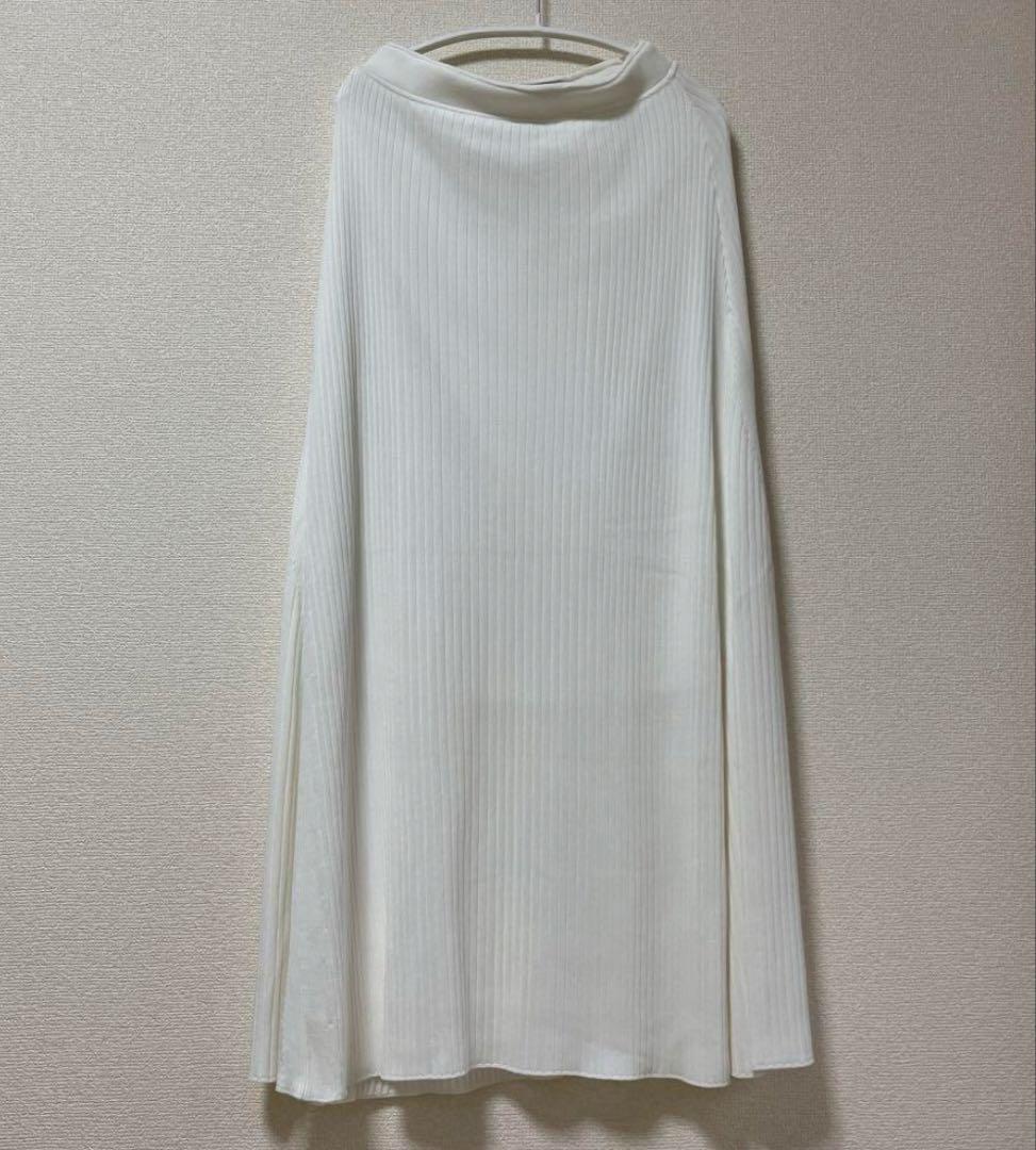 loin. ロワン 井川遥 rib skirt リブニットスカート 白 ホワイト