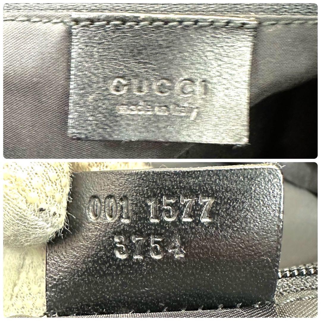 【美品】グッチ ハンドバッグ ブラック バンブー キャンバス ユニセックス