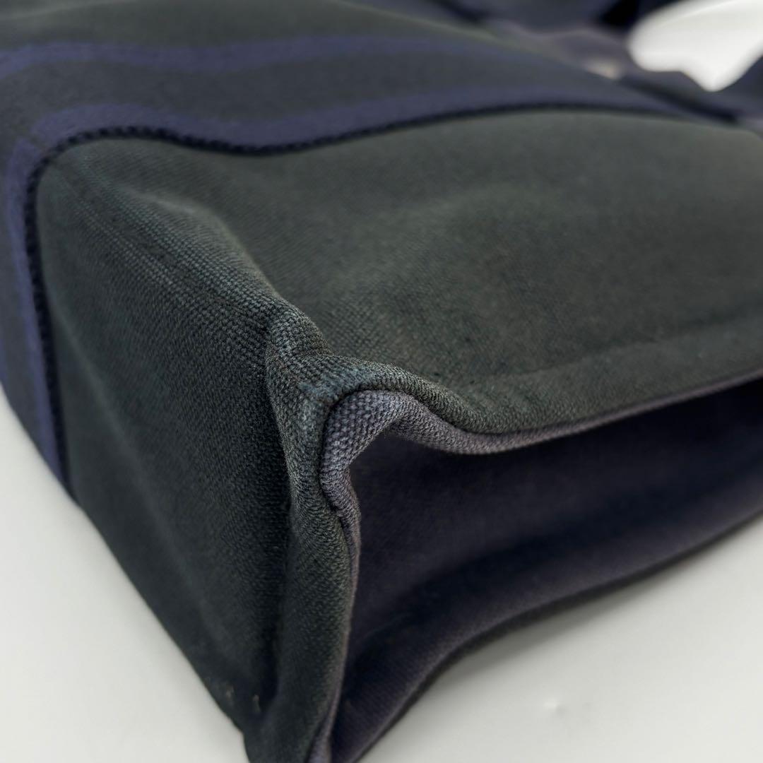 【極美品】HERMES トートPM フールトゥ キャンバス ブラック ネイビー