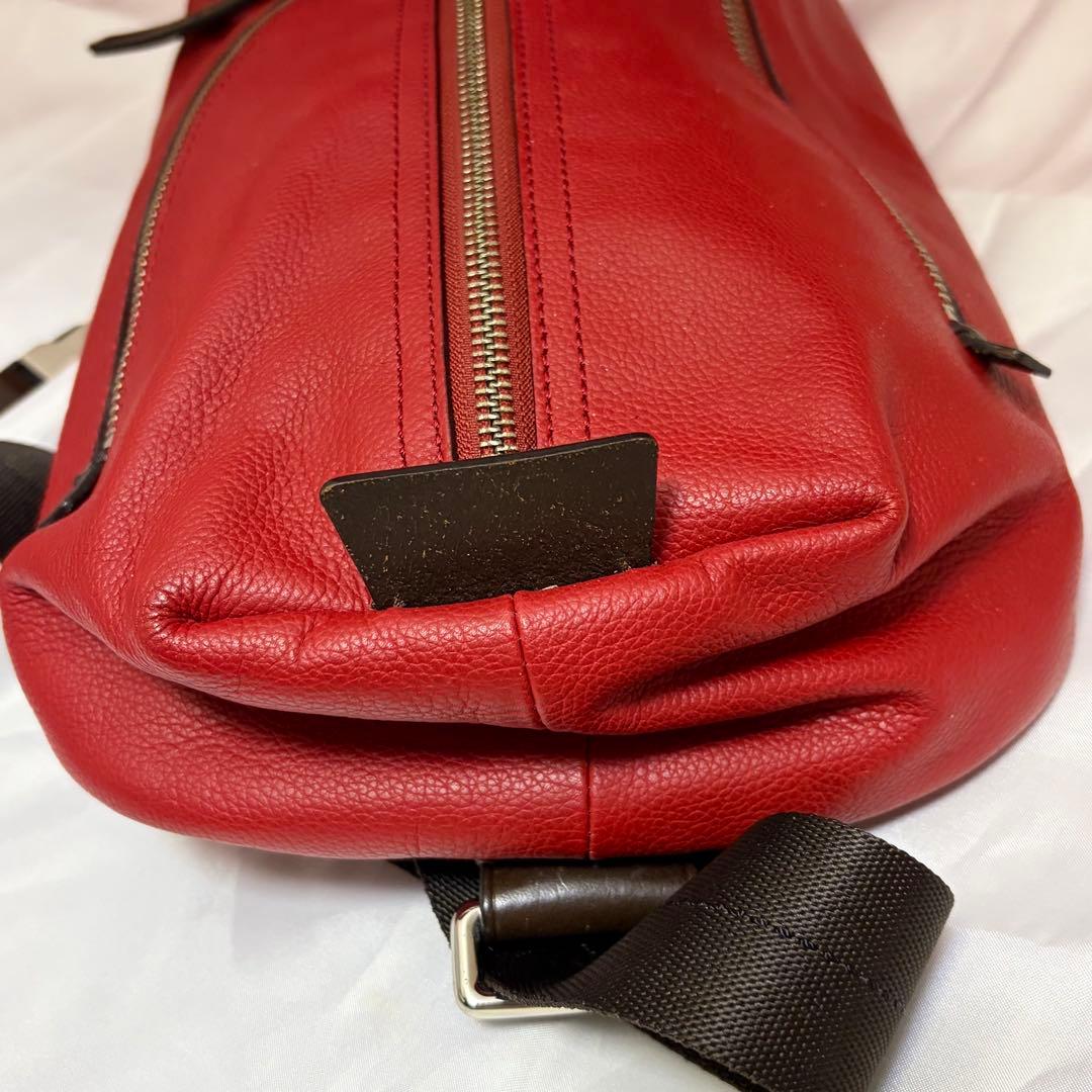 COACH トンプソン ボディバッグ レッドレザー希少カラー！
