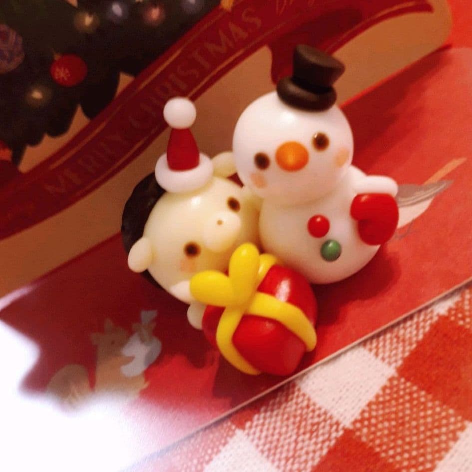 クリスマス☆ハリネズミ&雪だるま