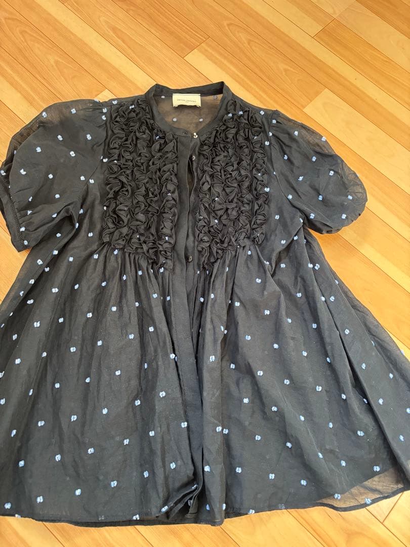 united arrows 2トーン ドットジャガード ブラウス