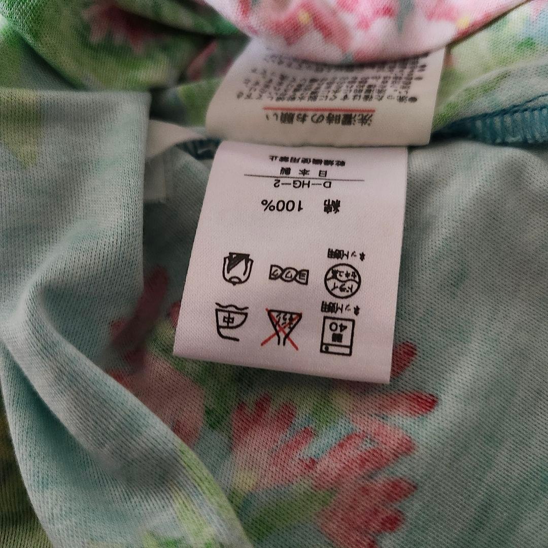 ☆夢月☆　レオナール　ミントグリーン　花柄 　フラワー　半袖トップス