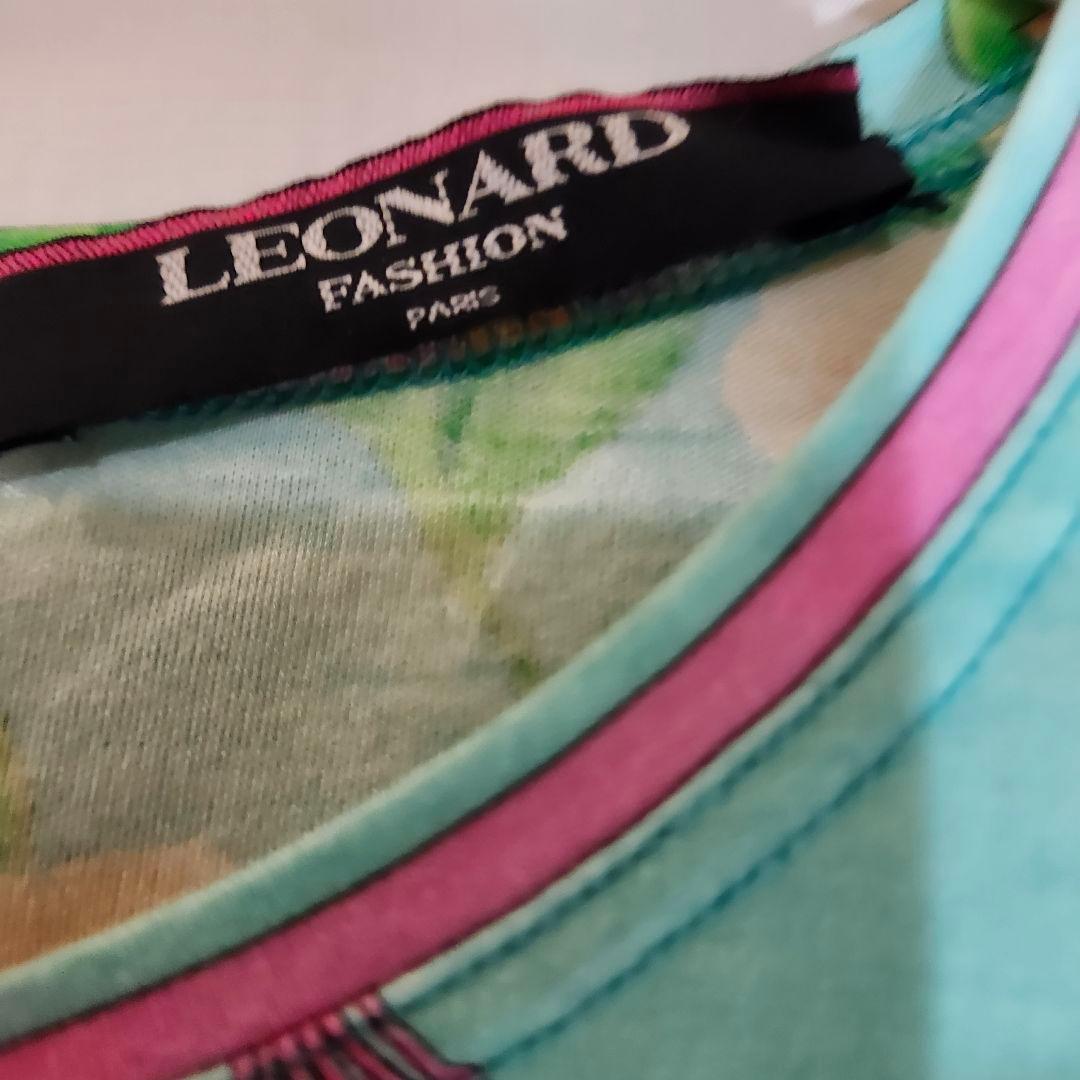 ☆夢月☆　レオナール　ミントグリーン　花柄 　フラワー　半袖トップス