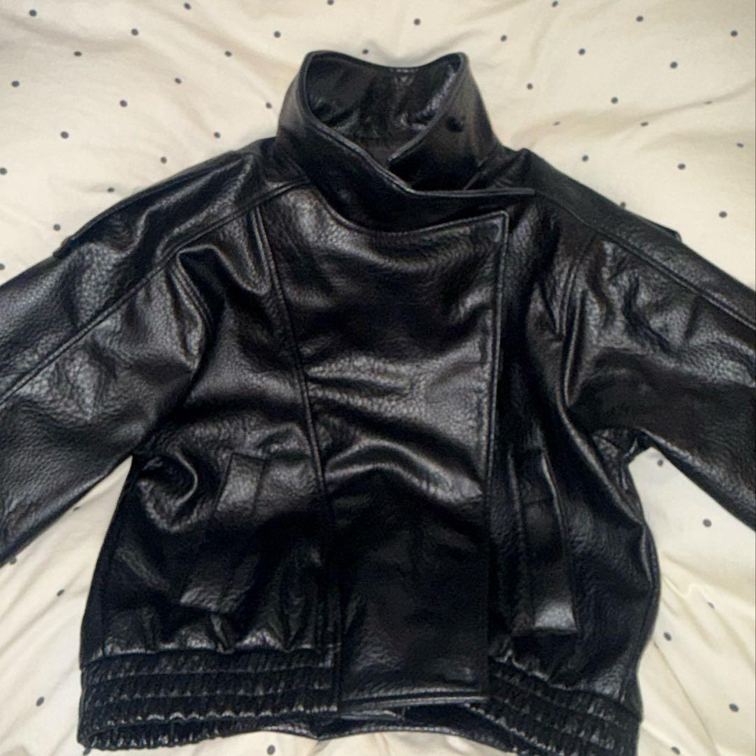ZARAフェイクレザージャケット ブラック ハイネック M