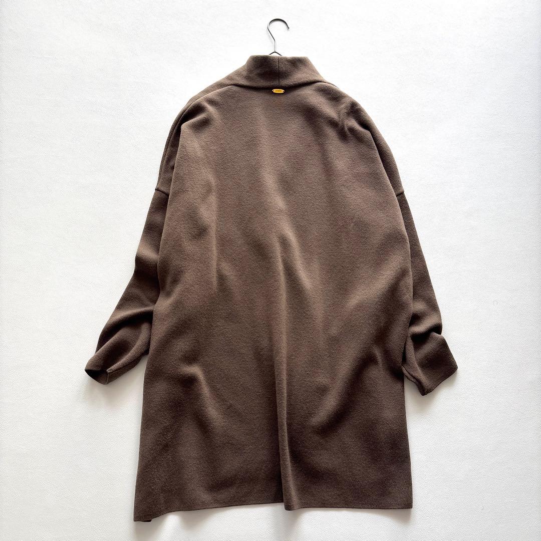 02313 muse ウールカーディガン　ショートガウン ブラウン