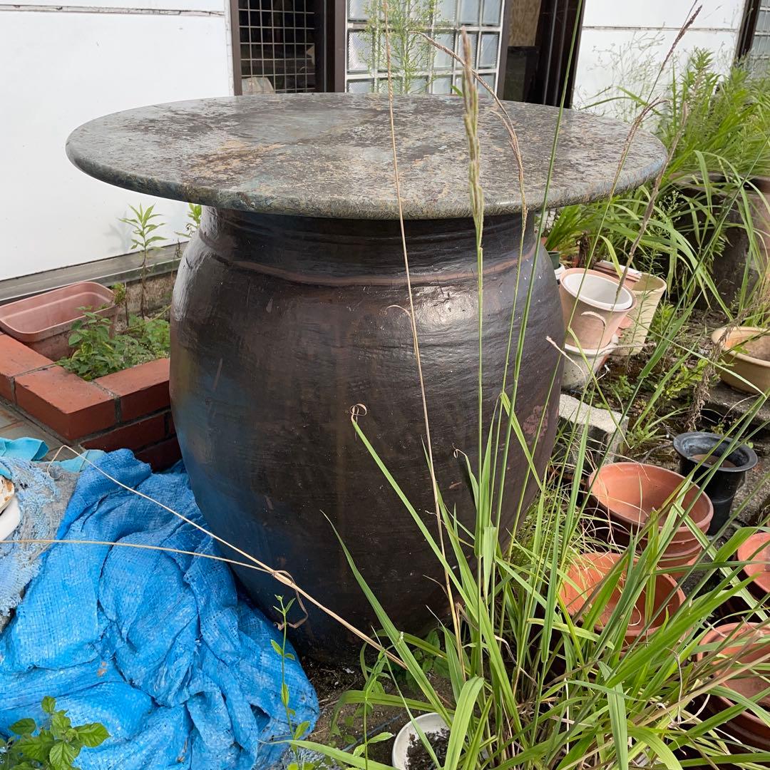 大理石　天板　ガーデン 丸テーブル　石　熱に強い　バーベキュー　ガーデニング