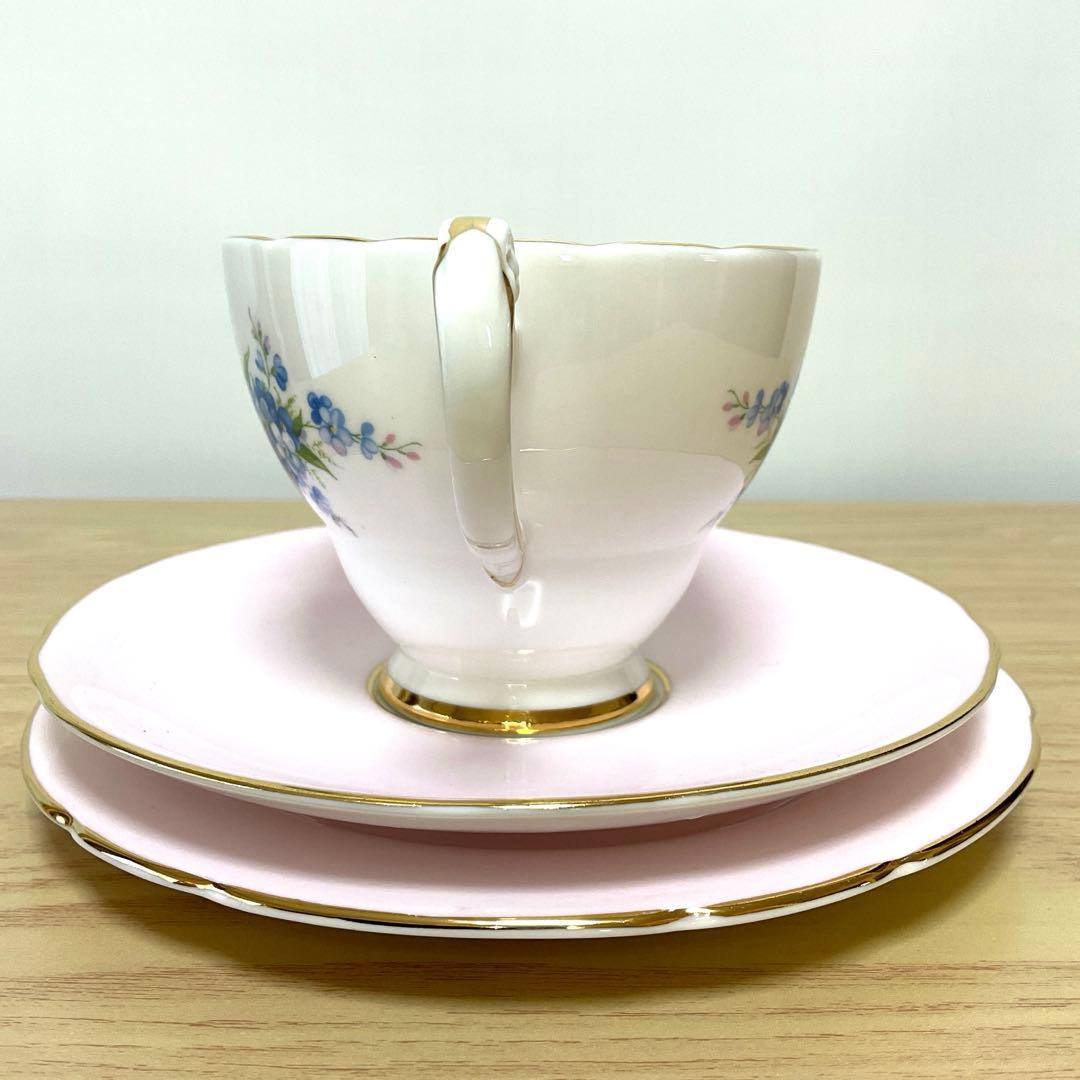 ハマースレイ　勿忘草　カップ＆ソーサー　トリオ　ピンク