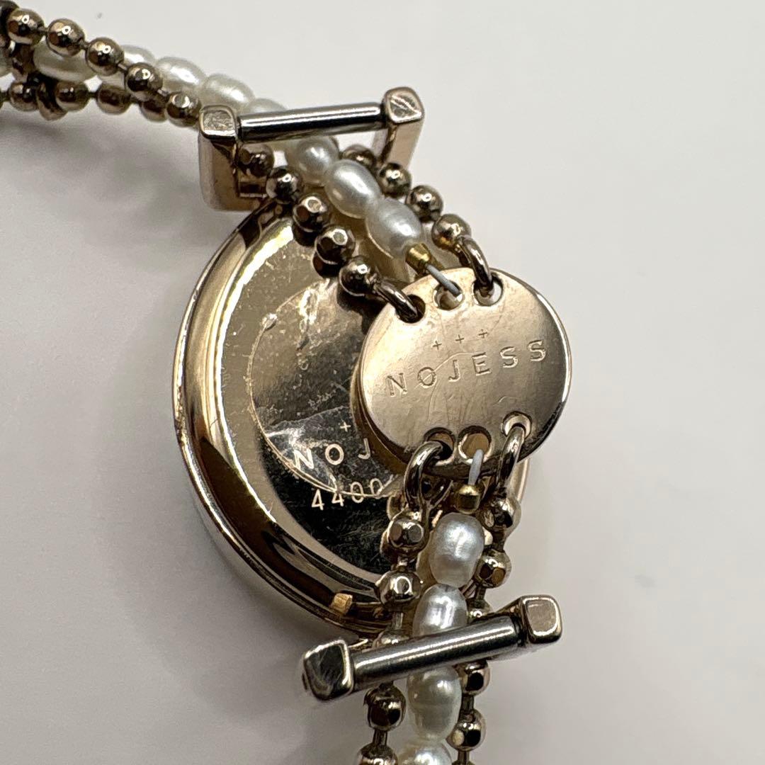 【稼働品】NOJESS ノジェス 腕時計 シェル文字盤 ゴールド パールブレス