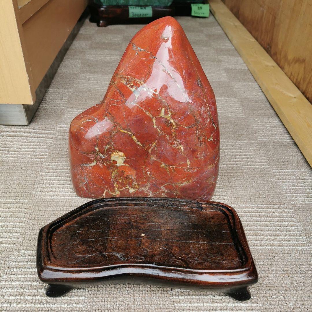 青森産　赤石　8.6キロ　鑑賞石　石　置物　オブジェ　インテリア　赤玉石