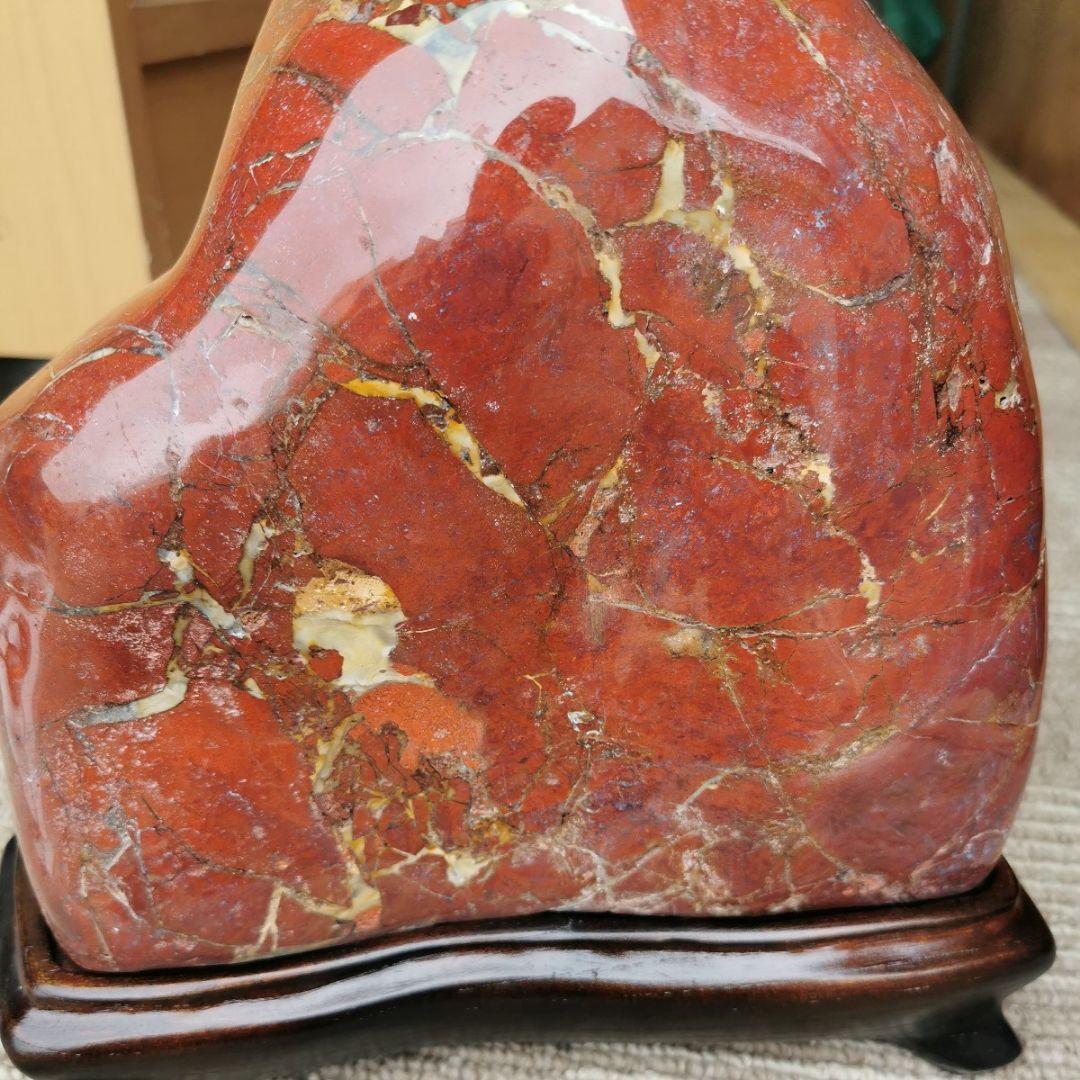 青森産　赤石　8.6キロ　鑑賞石　石　置物　オブジェ　インテリア　赤玉石