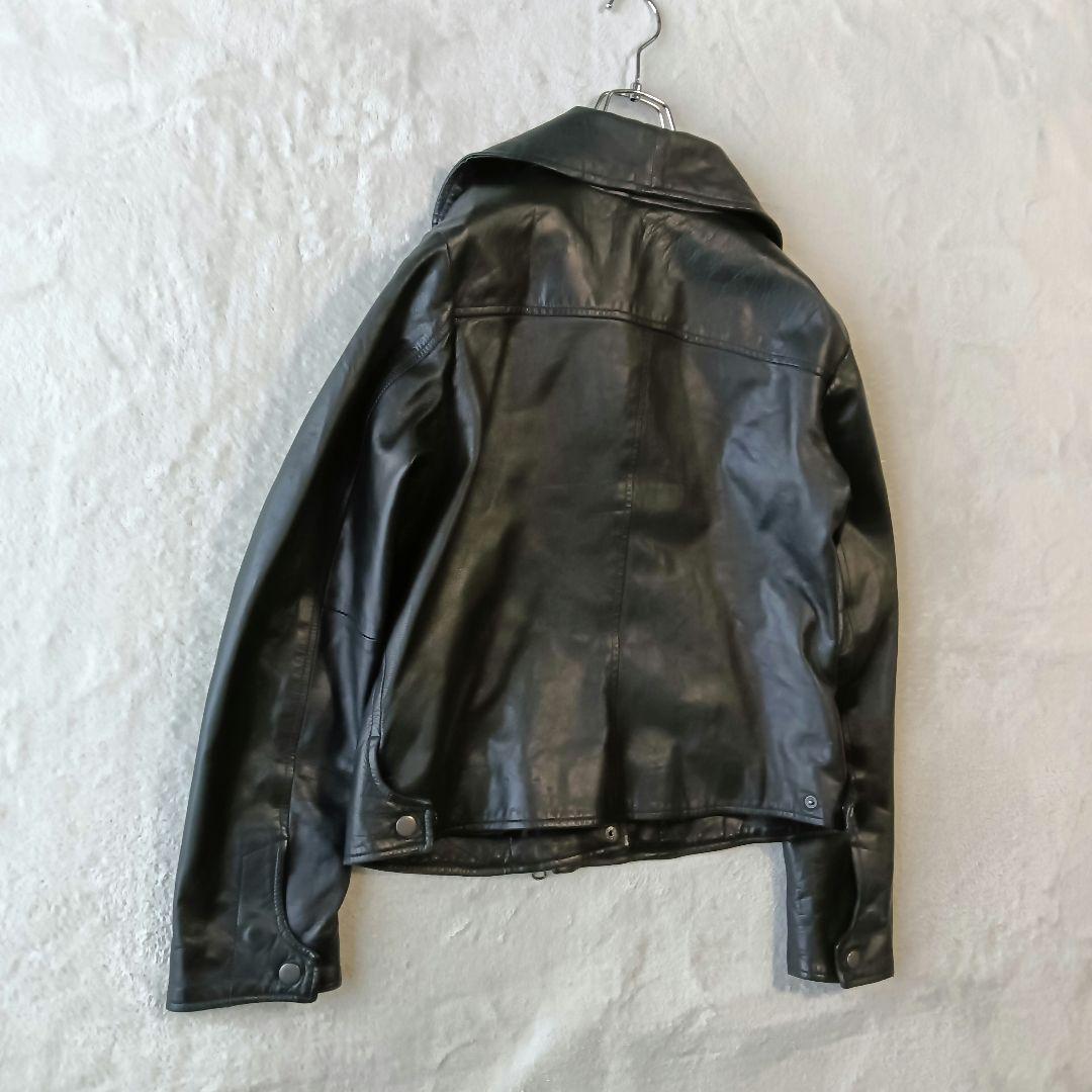 良品 00s OLD GAP レザー ダブル ライダース ジャケット ショール