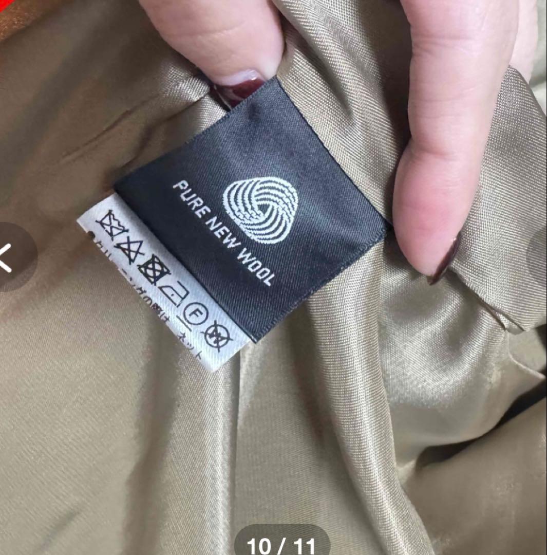 【美品】 anuans ウールギャバジントレンチコート