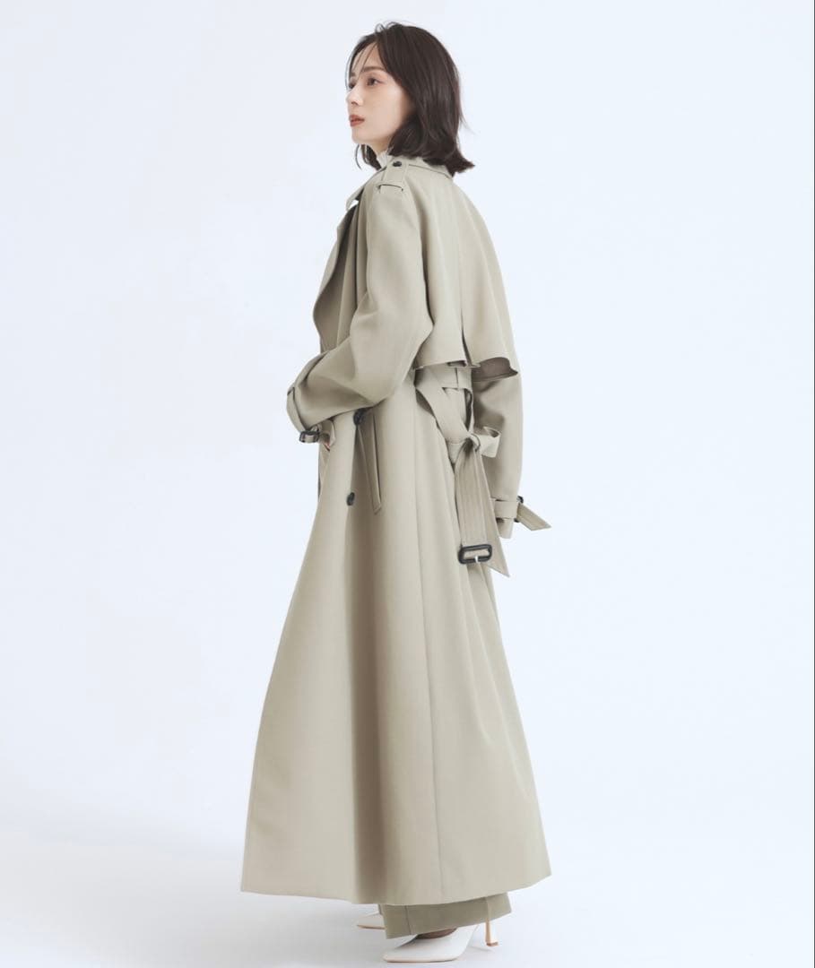 【美品】 anuans ウールギャバジントレンチコート