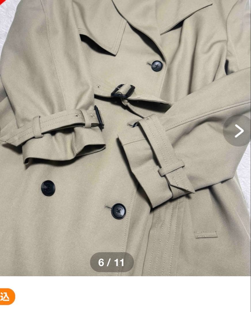 【美品】 anuans ウールギャバジントレンチコート