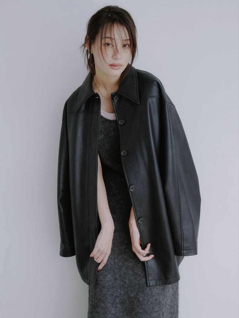 anuke Ecoleather Over Jacketブラック36