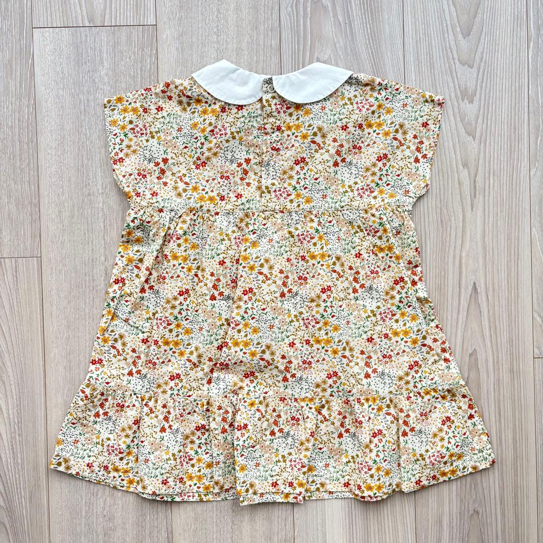 【新品未使用】プチバトー　ポプリン半袖ワンピース　36m 95cm