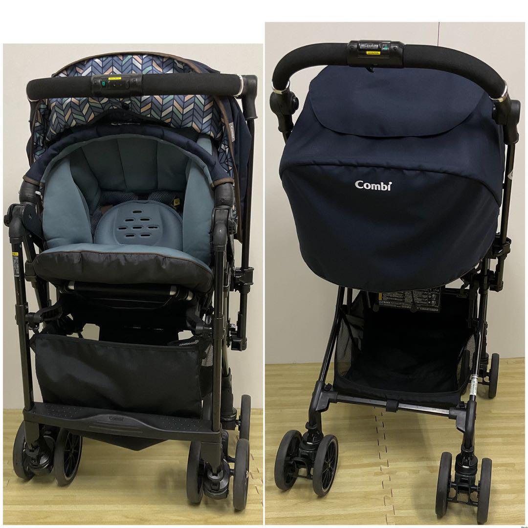 コンビ スゴカルα 4キャス エッグショック コンパクト ヘリンボンネイビー