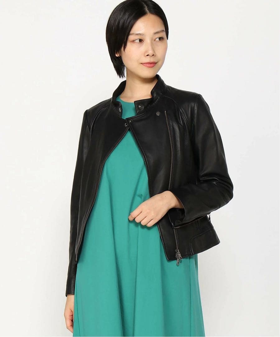 ハーニーズ ニューヨーク　レザー アシメトリージャケット