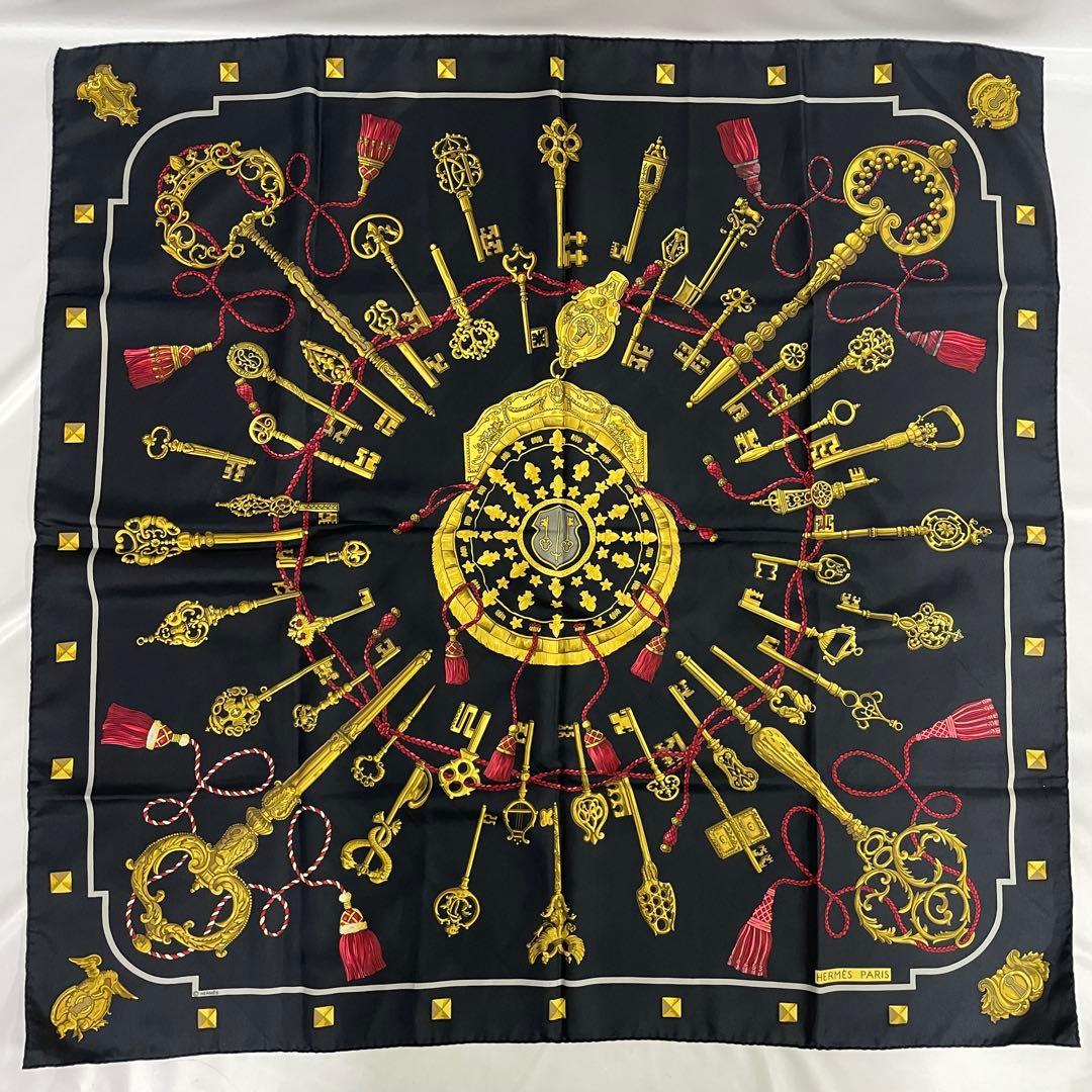 HERMES スカーフ 黒
