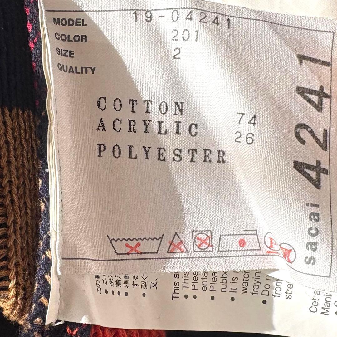 sacai×PENDLETON コラボニット ドローコード チマヨ size2