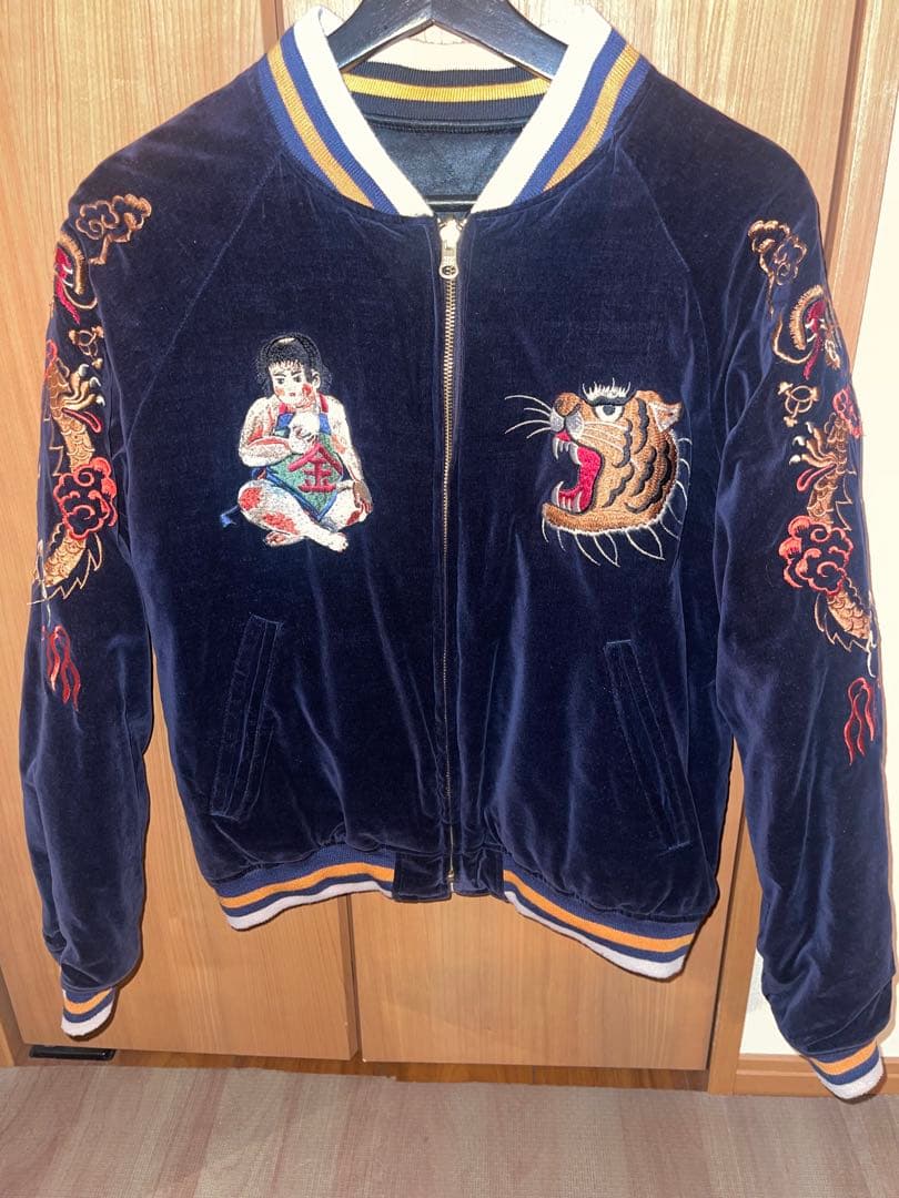 HOUSTON スカジャン ネイビー