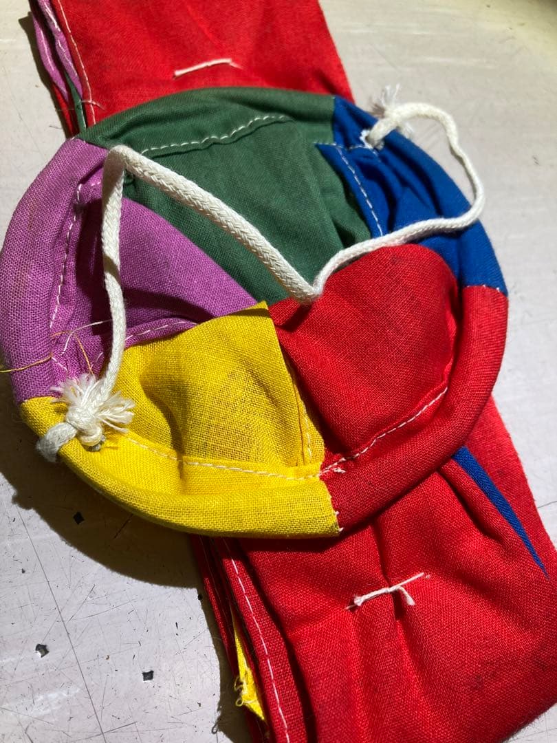 希少 木綿 鯉のぼり 小型 矢車 ＋ 吹き流し セット 昭和レトロ