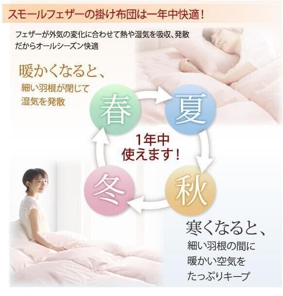 新品未使用　羽根布団10点セット　D ダブル　ベッドタイプ　ブルー　フェザー