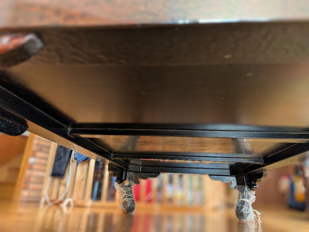 津軽塗 テーブル ガラス板付き ヴィンテージ家具