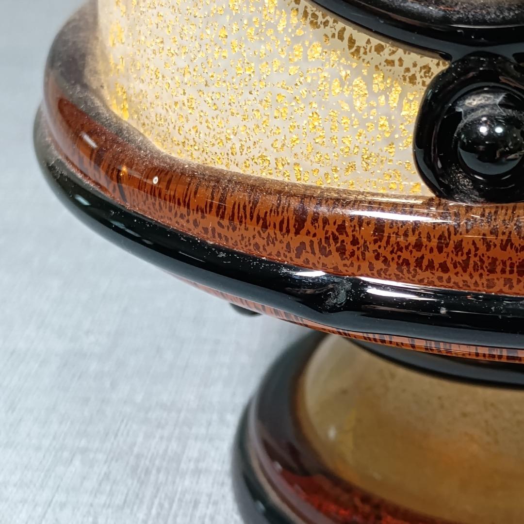 ■岩田久利 作 『硝子紋章花壷』 共箱　27cm　花瓶　技工名品 日展評議員