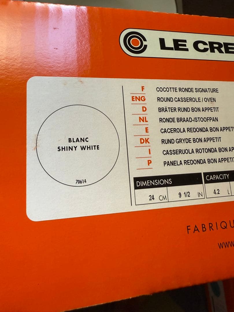 レア LE CREUSET 両手鍋 Bon Appétit 24