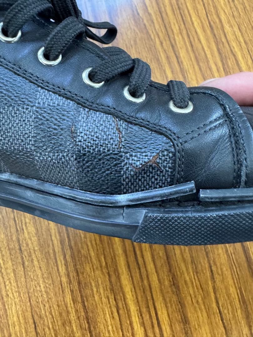 値下げ　ルイヴィトン ダミエグラフィット ハイカットスニーカー ブラック7.5