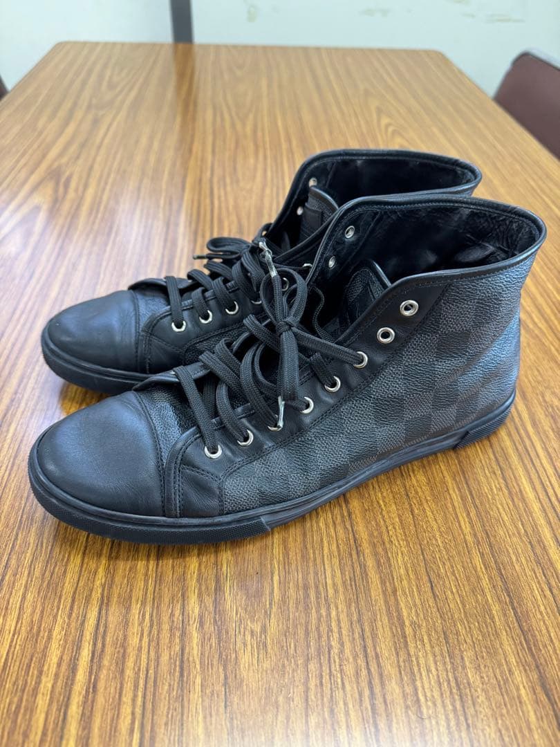 値下げ　ルイヴィトン ダミエグラフィット ハイカットスニーカー ブラック7.5