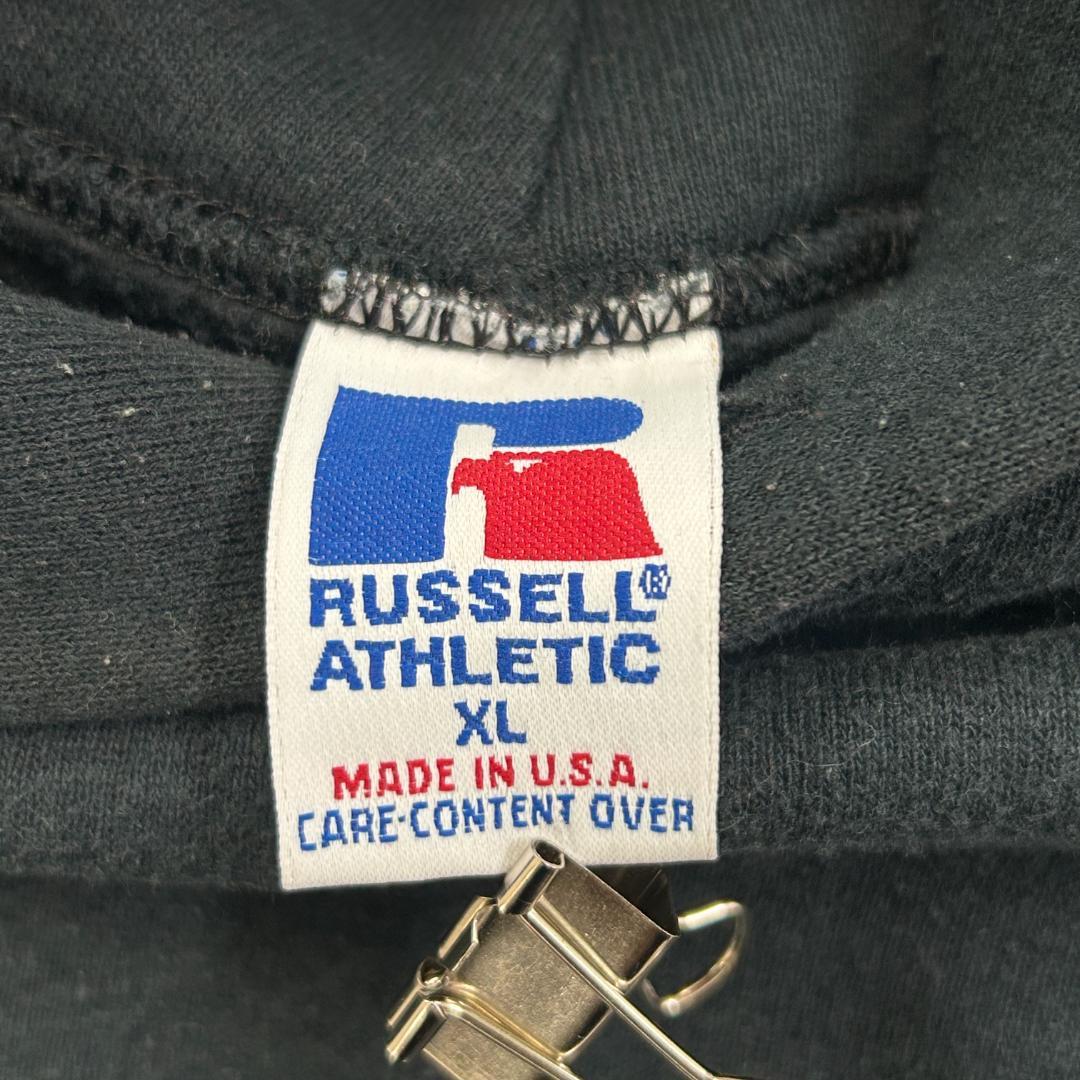 玉*隊様 USA製　ラッセルアスレチック　前V 　ブランク　パーカー　古着　ブラ