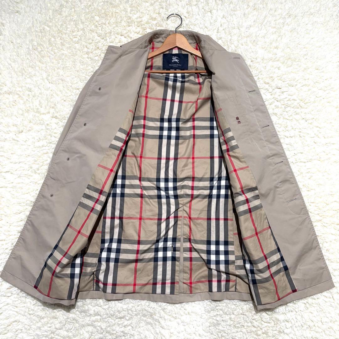 【極美品・L】バーバリー ステンカラーコート メガチェック オーバーサイズ