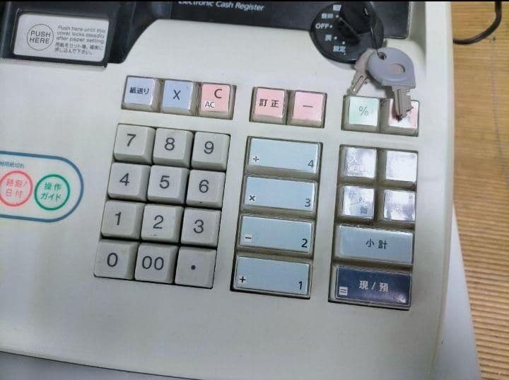 カシオレジスター　TE-M80　中古品　人気機種感熱紙　送料無料　653811