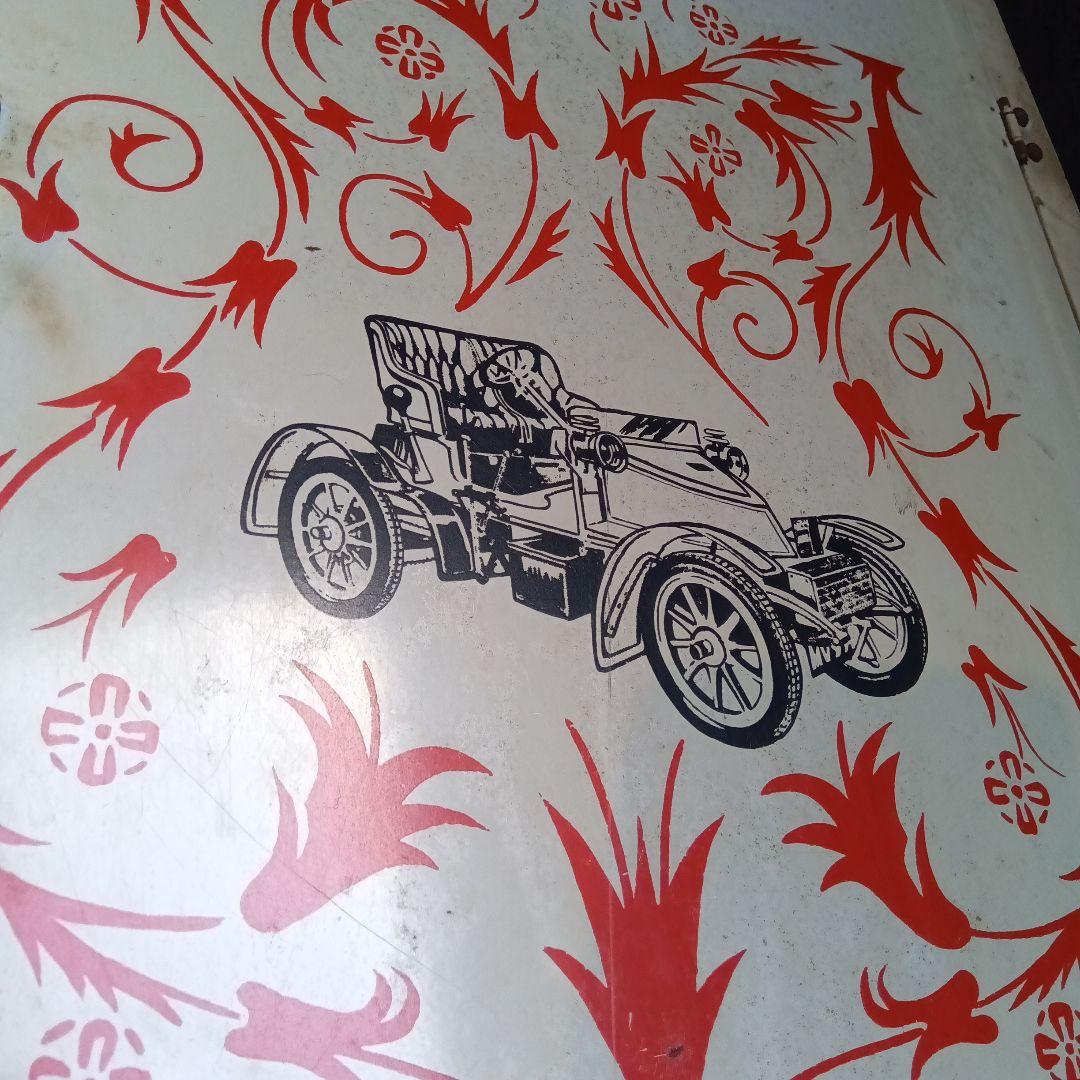 収納棚 蠅帳 昭和レトロ 車の柄 中古品