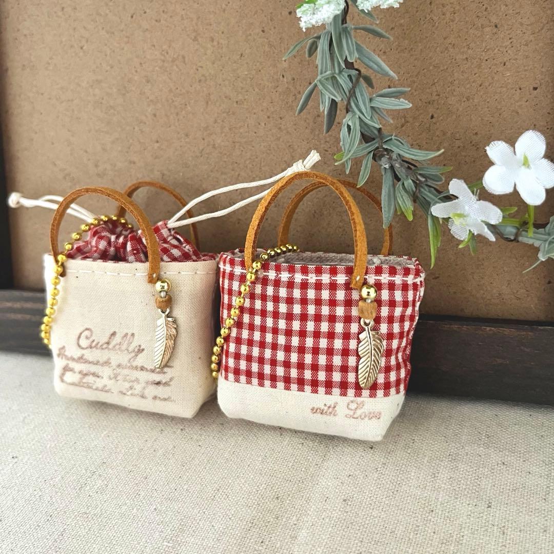 2408-10 ミニチュアトート・巾着トートサシェ　SOLD→ご注文承ります♡