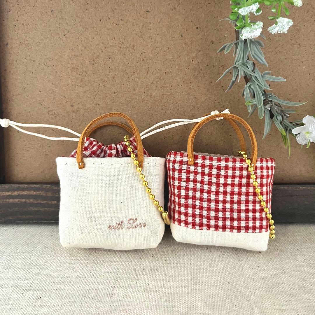 2408-10 ミニチュアトート・巾着トートサシェ　SOLD→ご注文承ります♡